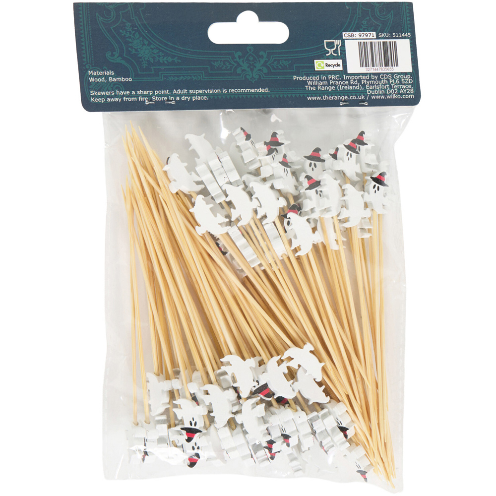 Pack of 100 Ghost or Pumpkin Bamboo Skewers Image 7