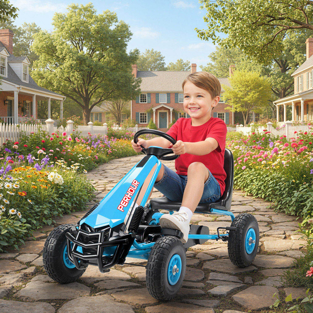 Tommy Toys AIYAPLAY Blue Adjustable Seat Kids Pedal Go Kart with EVA Tyres Image 2