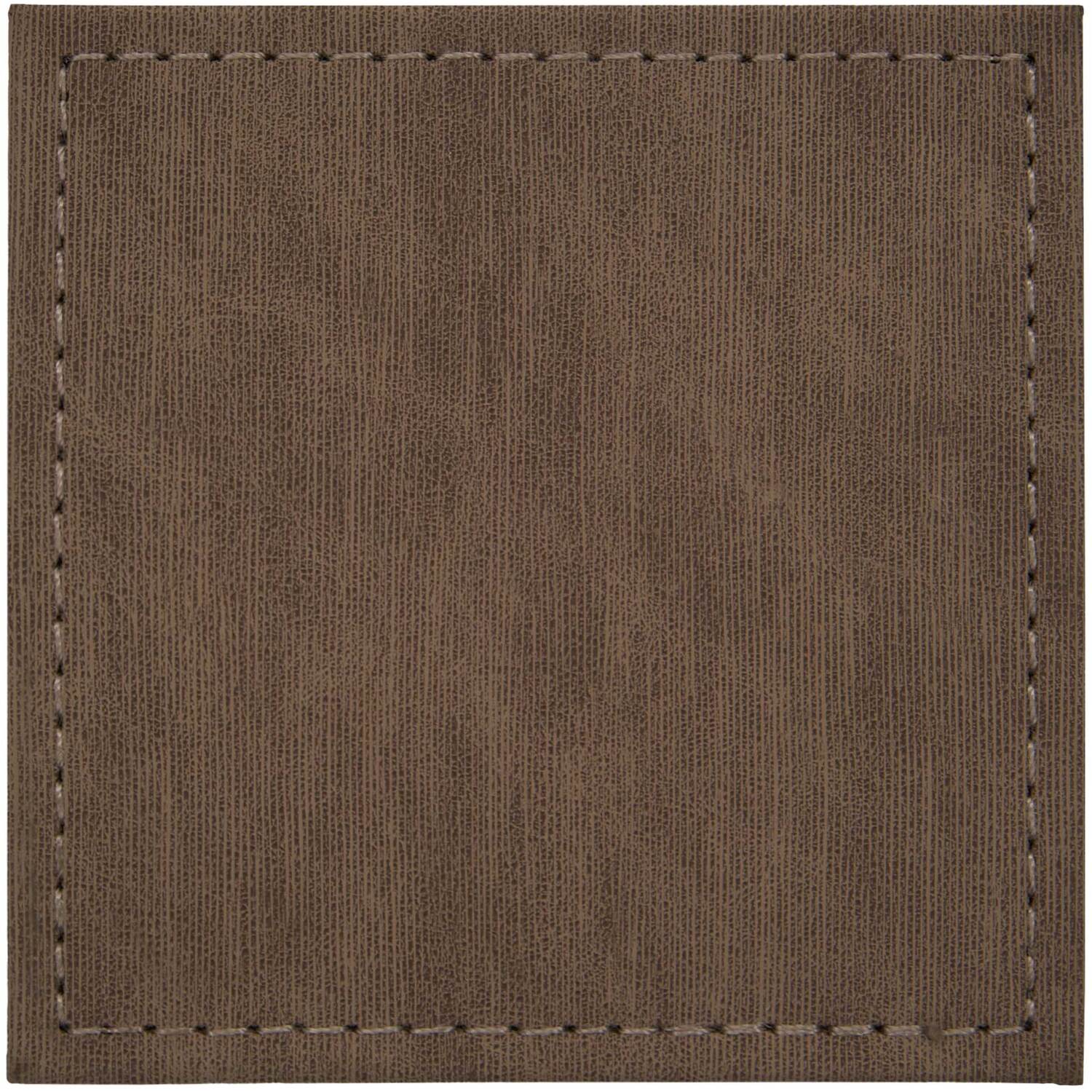 Set of 4 Faux Leather Coasters - Brown Image 3