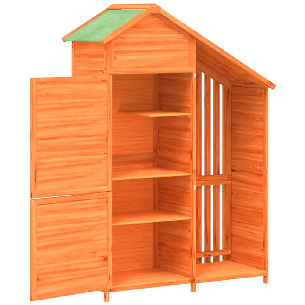 vidaXL 3.9 x 1.7ft Brown Wooden Garden Tool Shed Image 2