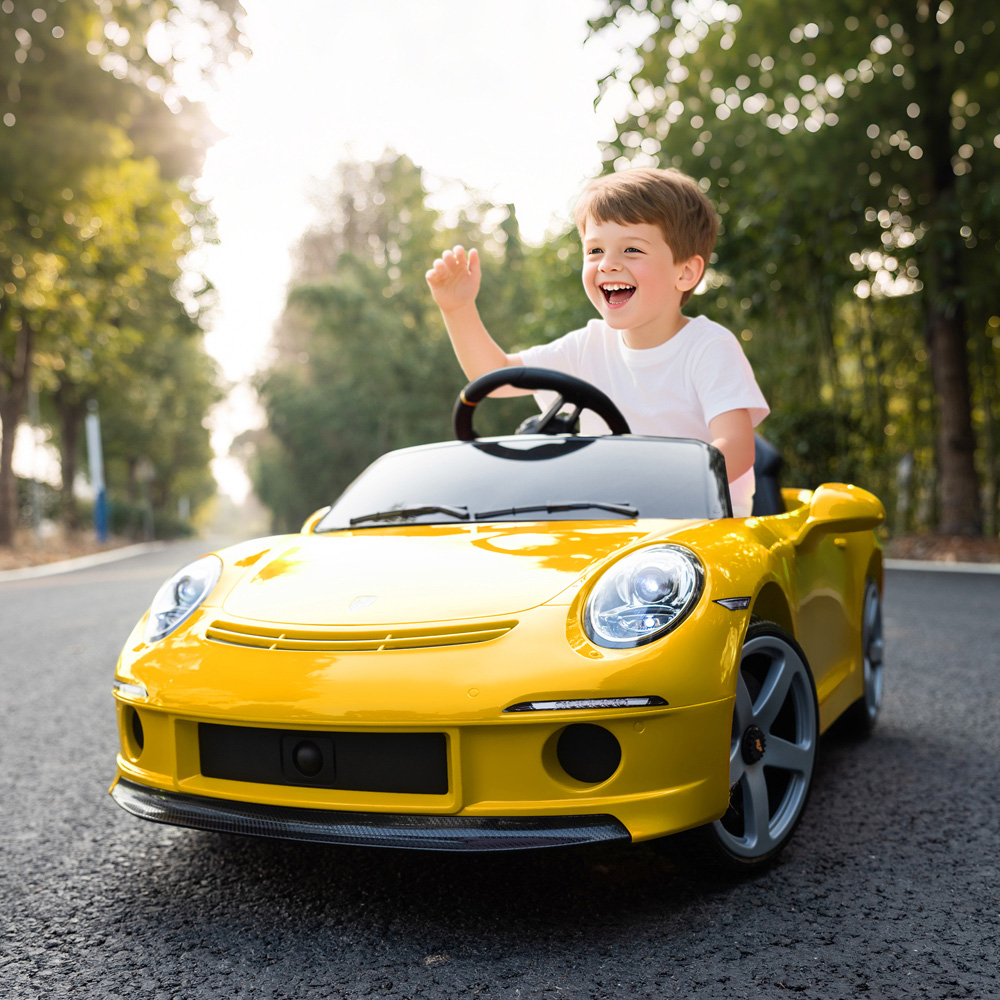 Tommy Toys RUF GT Yellow Kids Electric Car 12V Image 2