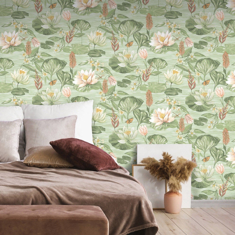 Holden Lily Pad Green Wallpaper Image 4