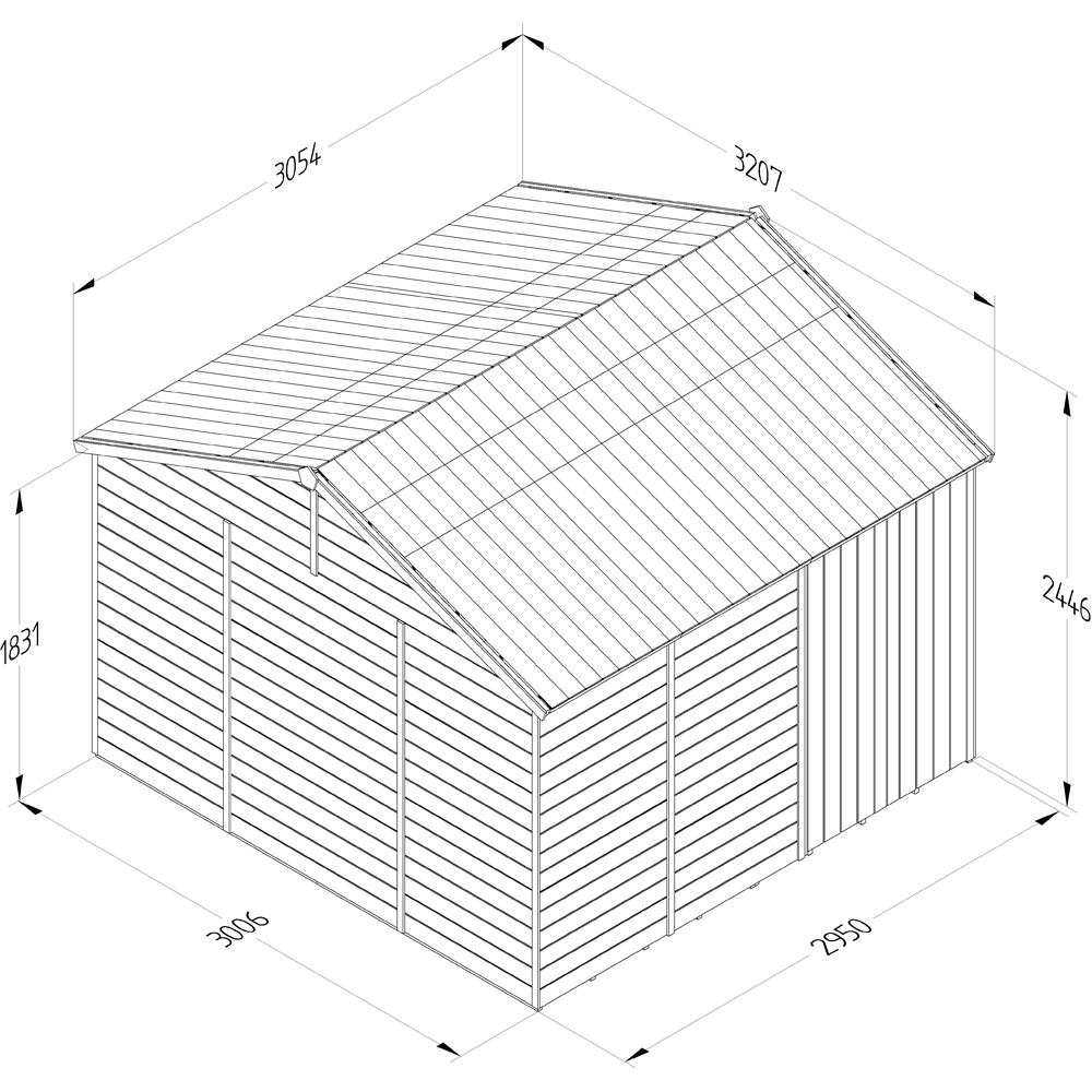 Forest Garden Timberdale 10 x 10ft Tongue and Groove Reverse Apex Garden Shed Image 9