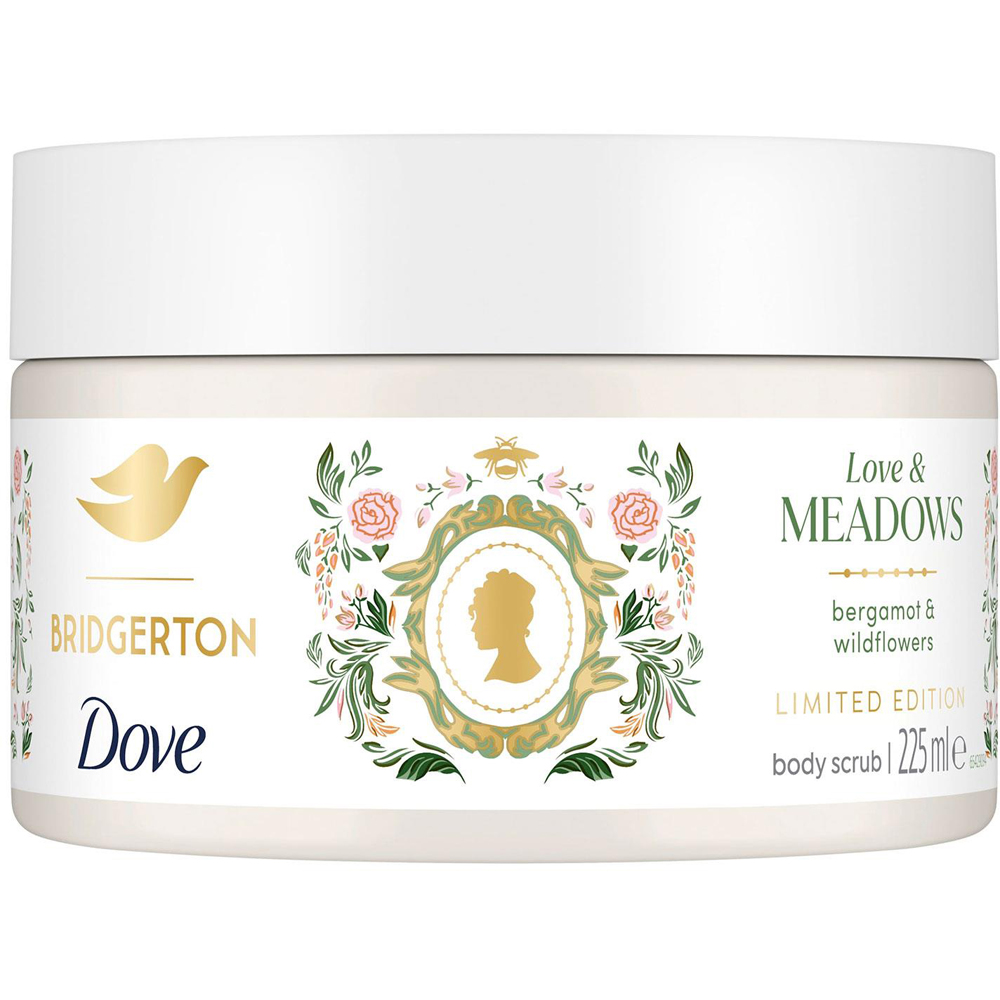 Dove Bridgerton Limited Edition Love and Meadows Exfoliator Body Scrub 225ml 4 Pack Image 2