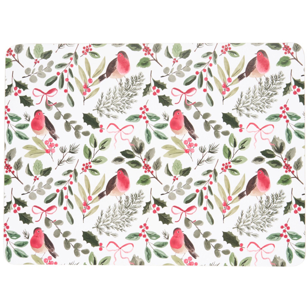 Festive Robin Placemat and Coaster Set Image 3