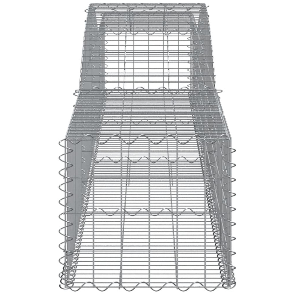 vidaXL Silver Galvanised Iron Arched Gabion Basket 400 x 50 x 40/60cm 8 Pack Image 3