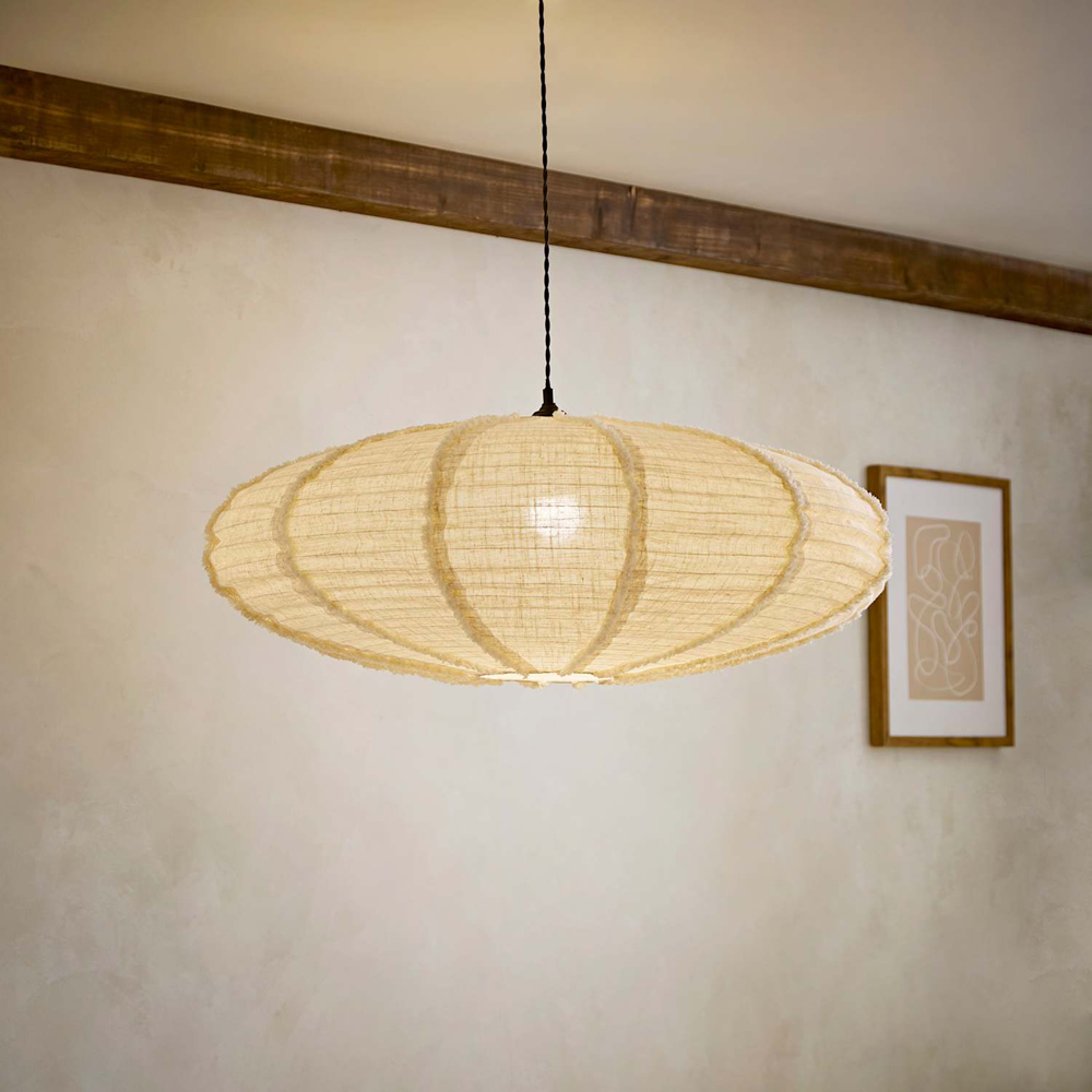 ValueLights Etta Natural Linen Easy Fit Pendant Lamp Shade 80cm Image 6