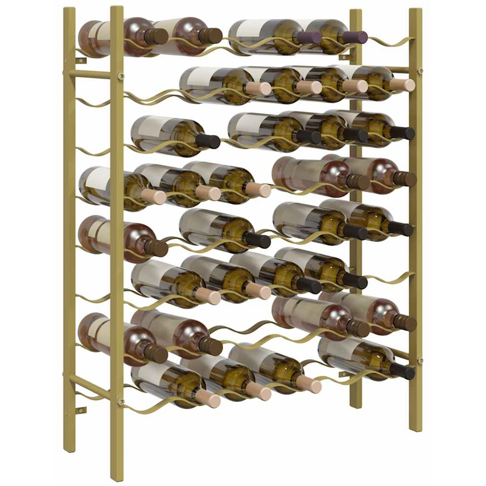 vidaXL 48 Bottle Gold Freestanding Wine Rack Image 3