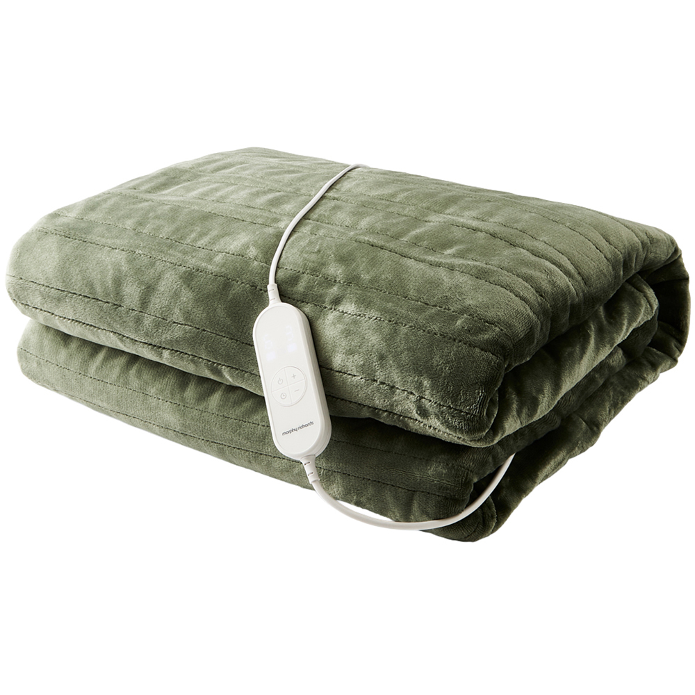 Morphy Richards Green Teddy and Flannel Fleece Heated Electric Throw 160 x 130cm Image 1