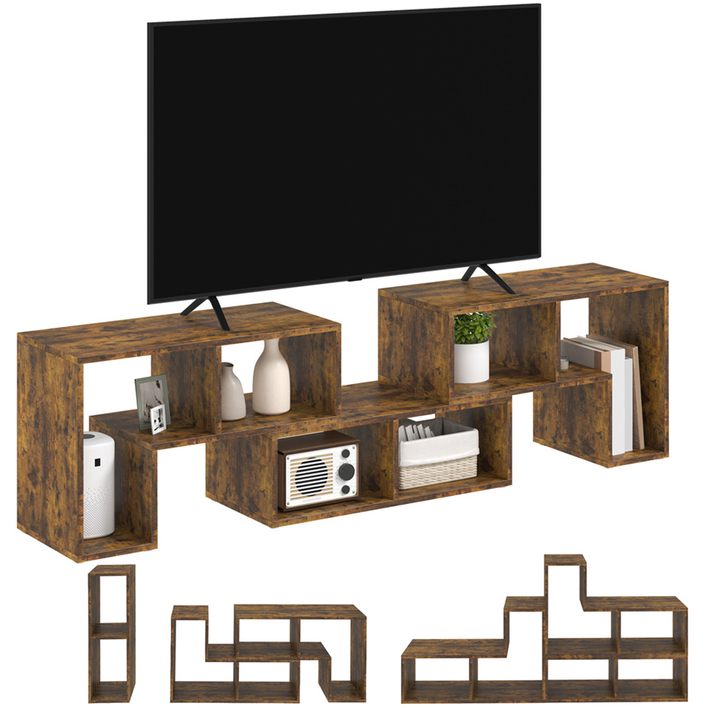 HOMCOM Brown Modular TV Unit Image 3