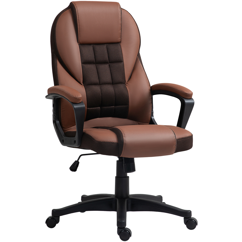 Portland Brown Executive Office Chair with High Back and Armrests Image 2