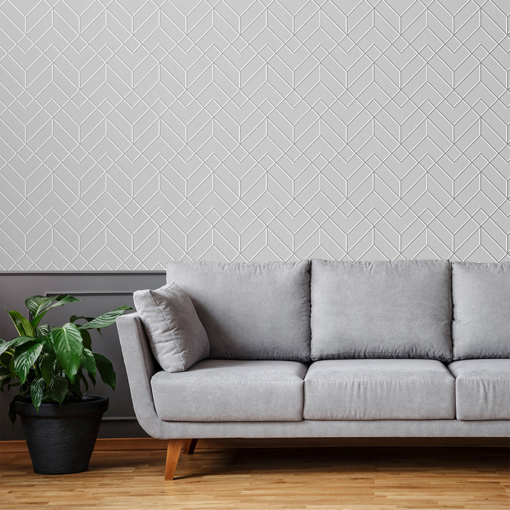 Sublime Losanges Filaires Gris Et Silver Wallpaper Image 3