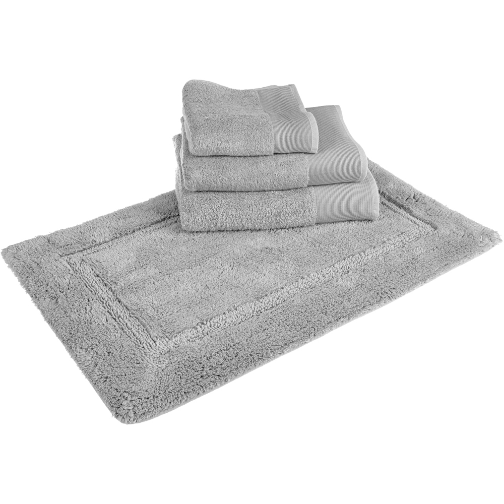 Allure Bath Fashions Marlborough Silver Grey Bamboo Cotton Non-Slip Bath Mat 50 x 80cm Image 3