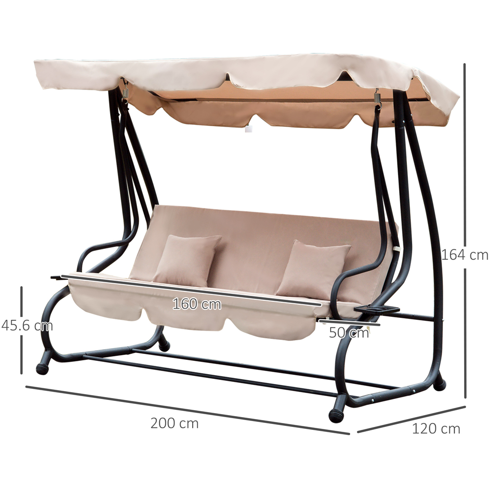 Outsunny 2 in 1 Light Brown Swing Seat and Hammock Bed Image 7