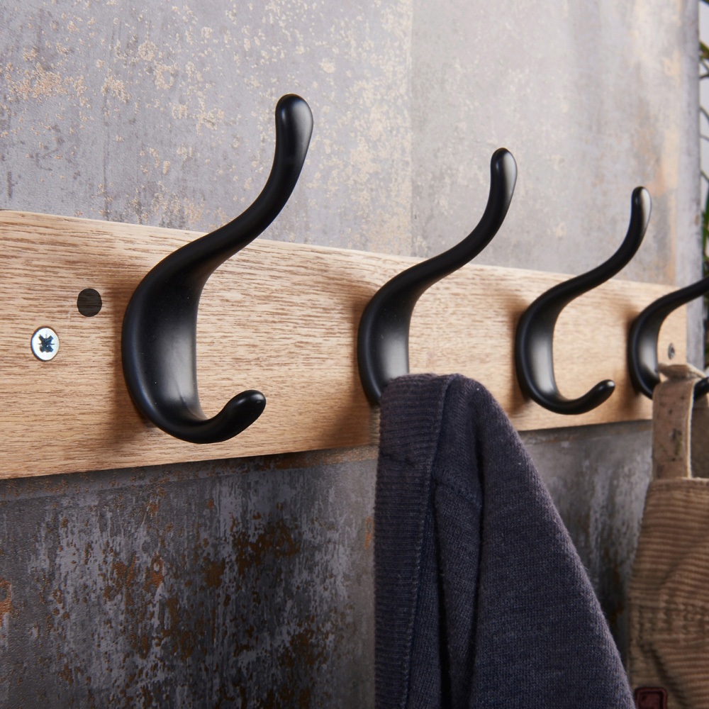 Headbourne Matte Black 4 Hook Coat Rail Image 2