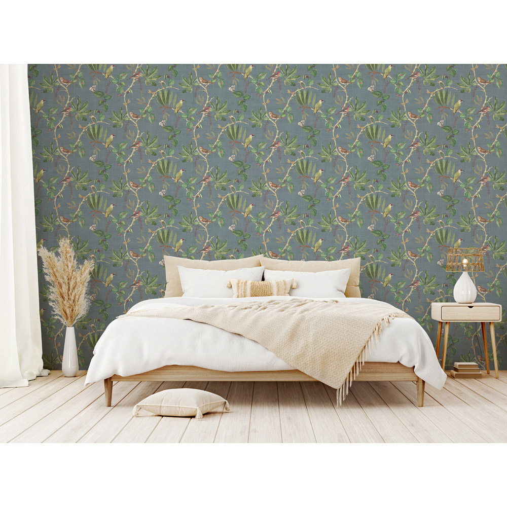 Esselle Home Hill Top Garden Slate Blue Wallpaper Image 5