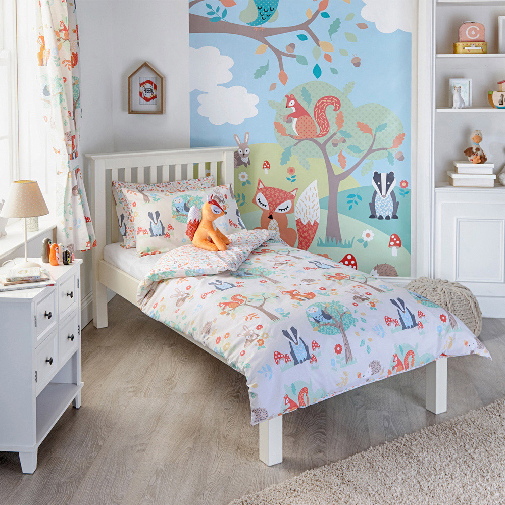 little furn. Woodland Single Cream Kids Duvet Cover Set Image 5