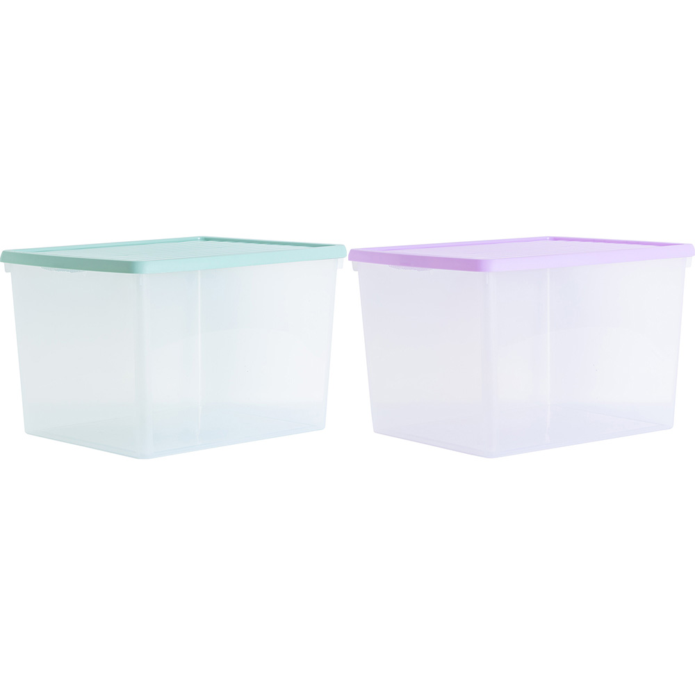 Wham 50L Clear Storage Box with Lid in Assorted Style Image 1