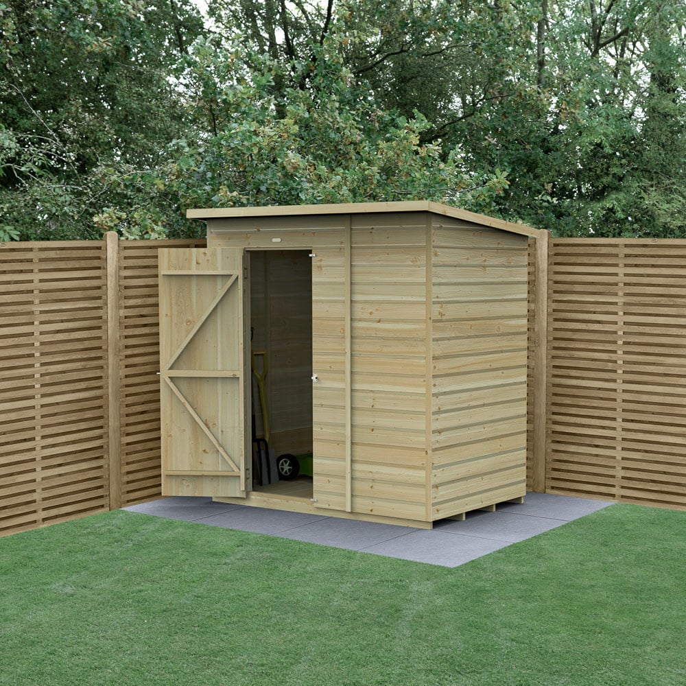 Forest Garden 6 x 4ft Beckwood Shiplap Pent Shed Image 2