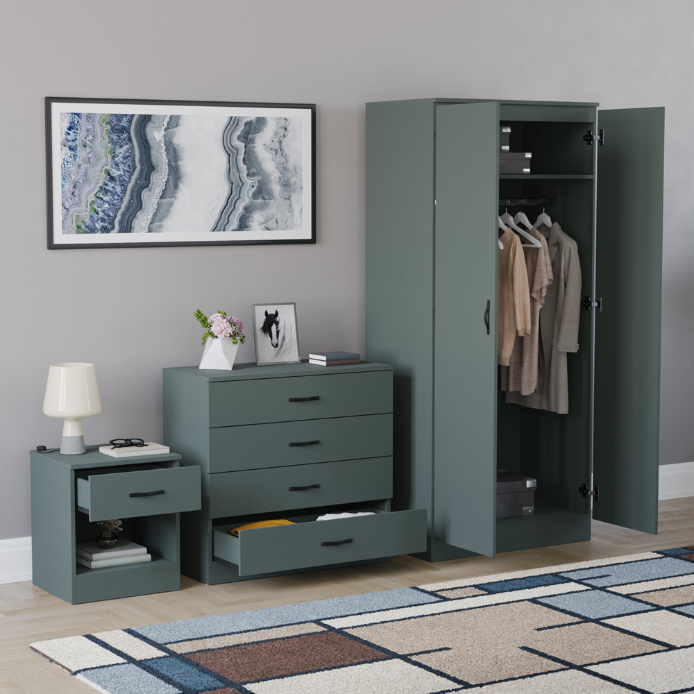 VIDA DESIGNS Riano Green 3 Piece Bedroom Furniture Set Image 5