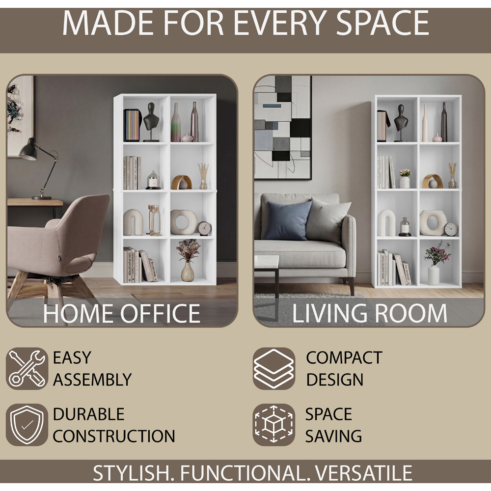 VIDA DESIGNS 8 Shelf White Cube Storage Unit Image 5