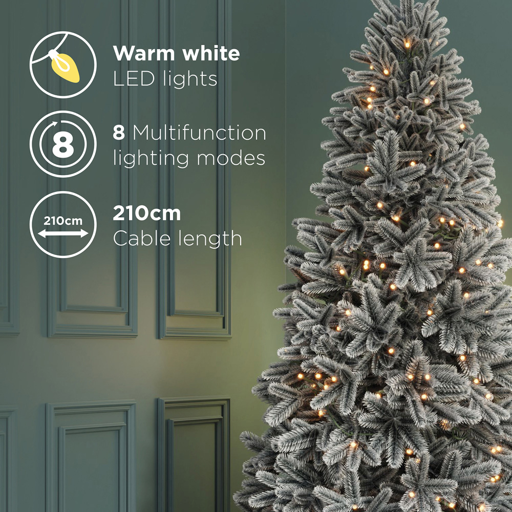 Charles Bentley Luxury Pre-Lit Faux Hinged Snowy Christmas Tree 7ft Image 7