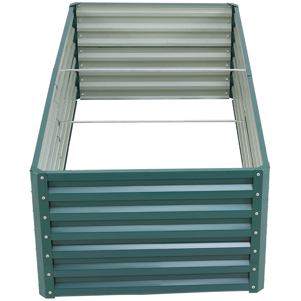 Living and Home Dark Green Rectangular Galvanised Steel Raised Garden Bed 57 x 180 x 90cm Image 3