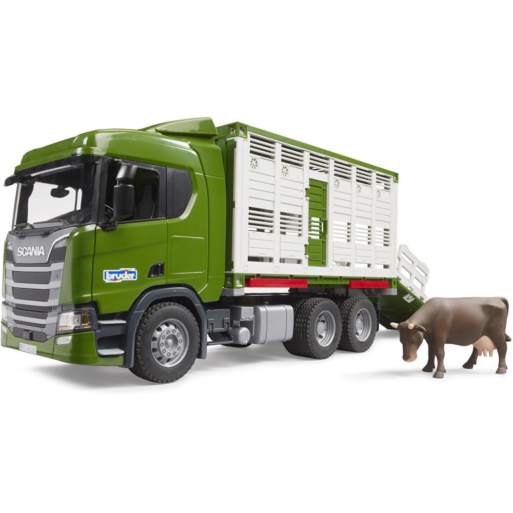Bruder Kids Scania Super 560R Cattle Transportation Truck with Cattle Playset Model Image 3