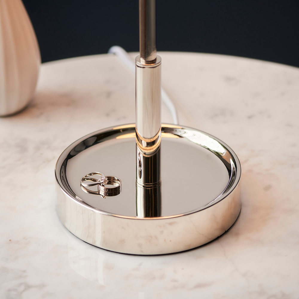 Merano Florence White and Bright Nickel Vintage Table Lamp Image 3