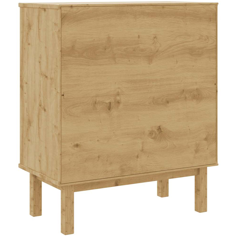 vidaXL Otta 4 Drawer Brown and White Solid Wood Pine Wide Storage Cabinet Image 6