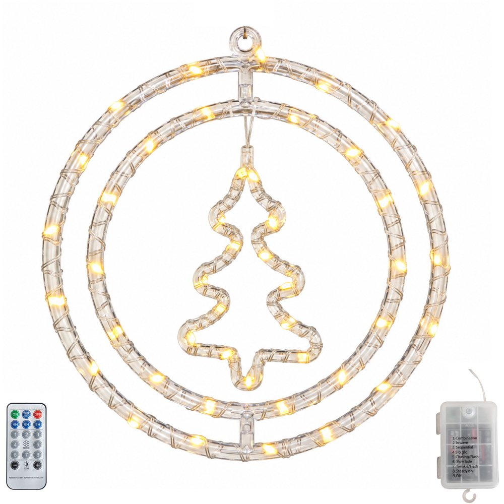 Samuel Alexander 45 Warm White LED Christmas Tree Ring Hanging Decoration 33cm Image 2