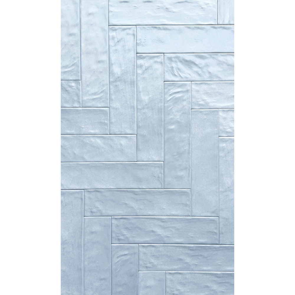 Top Ceramics Matt White Satin Pearl Shimmer Bumpy Metro Ceramic Wall Tile 260 x 65mm Image 2