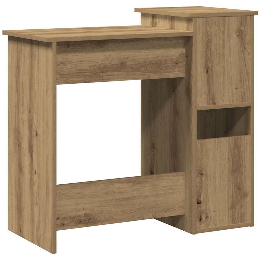 vidaXL 2 Shelf Computer Desk with Keyboard Tray Artisan Oak Image 6