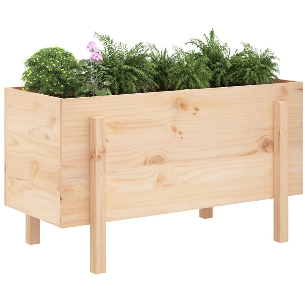 vidaXL Brown Solid Pine Wood Raised Garden Bed 57 x 101 x 50cm Image 2