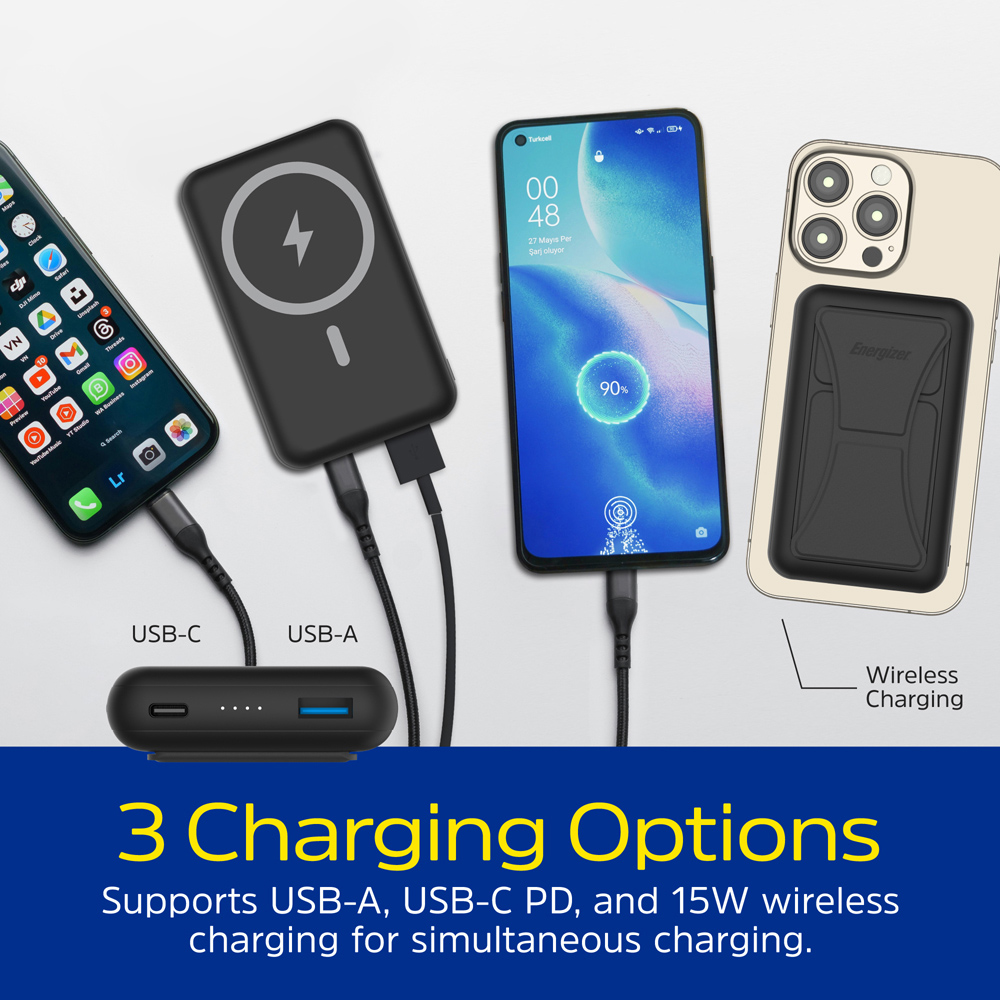 Energizer Magnetic Black QI Wireless Power Bank with Stand 10000mAh Image 5