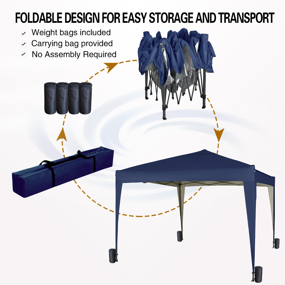 Blue Pop Up Outdoor Gazebo 3 x 3m Image 3