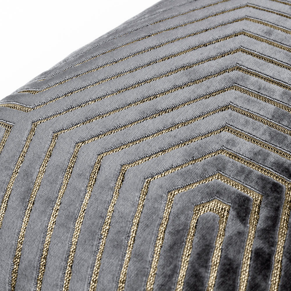 Paoletti Evoke Charcoal Cut Velvet Cushion Image 5