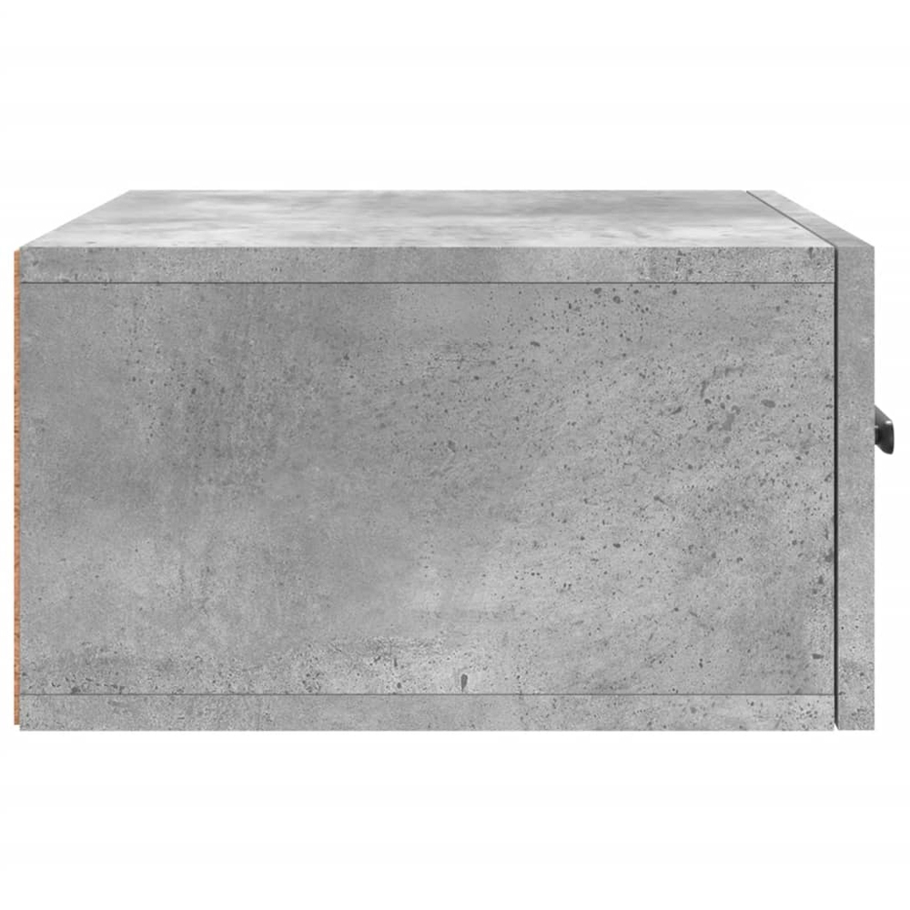 vidaXL Singe Drawer Concrete Grey Wall Mounted Bedside Table Image 7