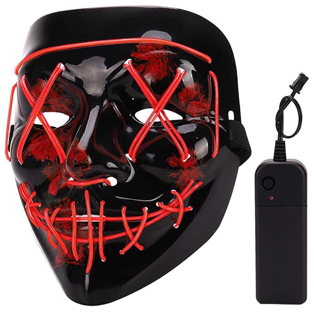 Shatchi Orange Halloween LED Stitched Purge Mask Image 1
