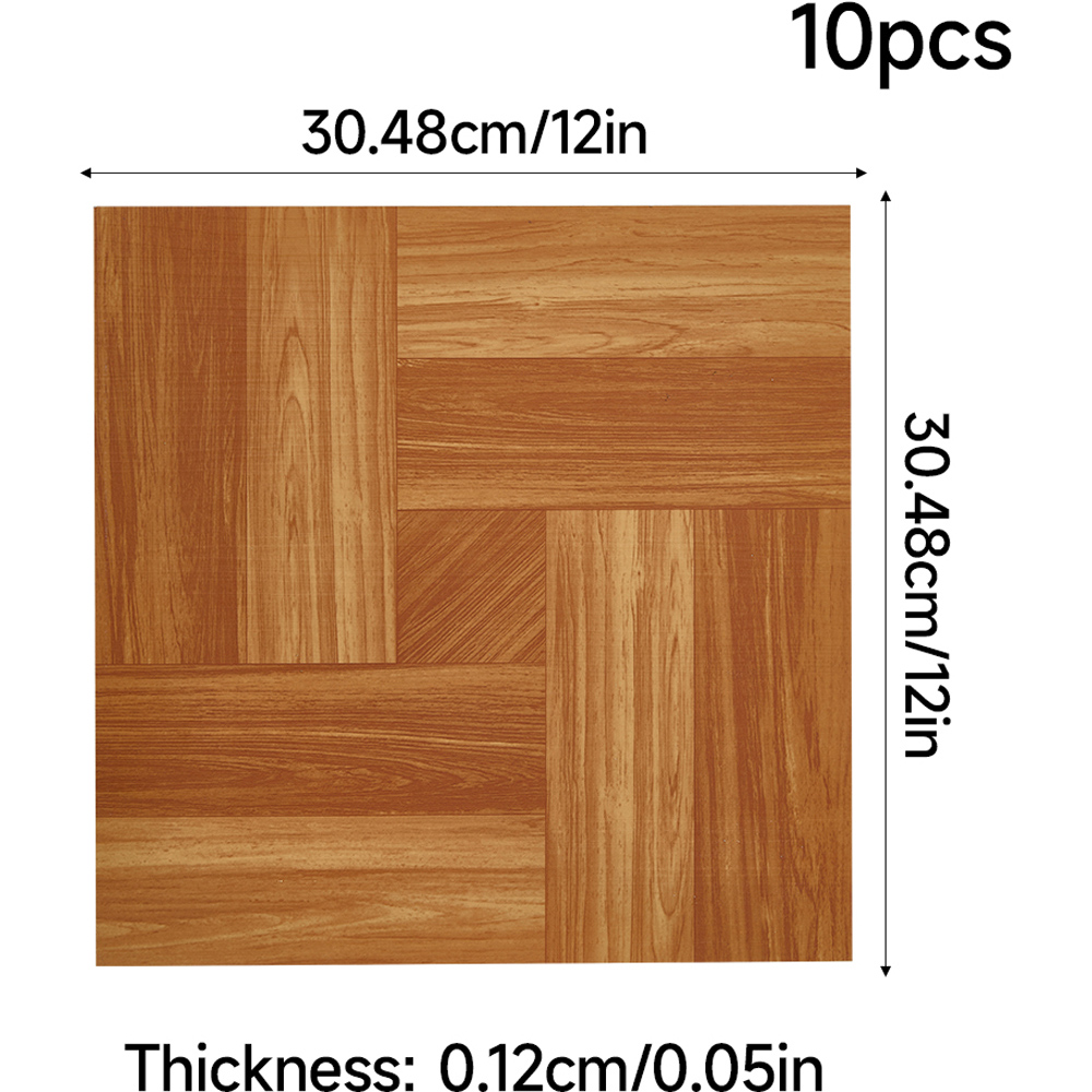 Living and Home Parquet Light and Dark Brown Self-Adhesive PVC Flooring Tile 10 Pack Image 9