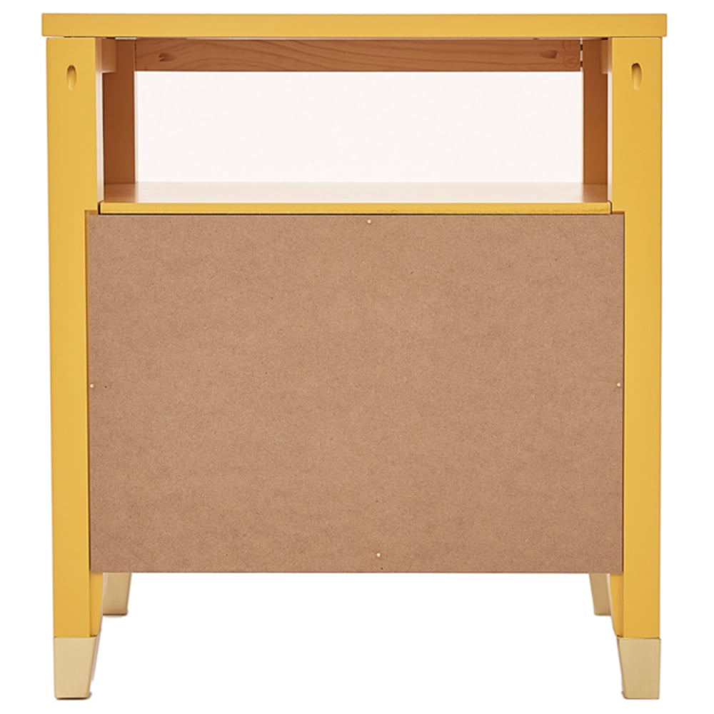 Biasi 2 Drawer Single Shelf Mustard Bedside Table Image 4