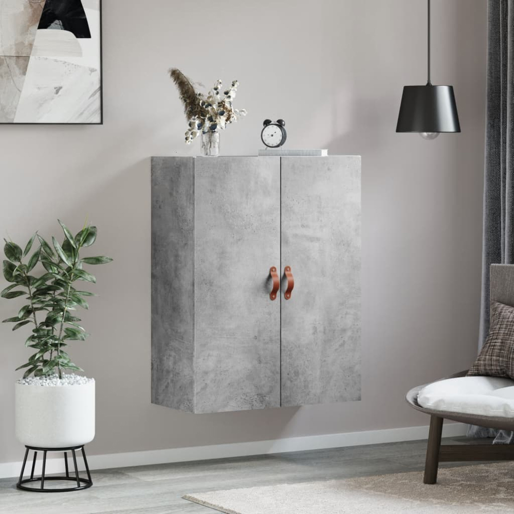 vidaXL 2 Door Concrete Grey Wall Mounted Cabinet Image 3