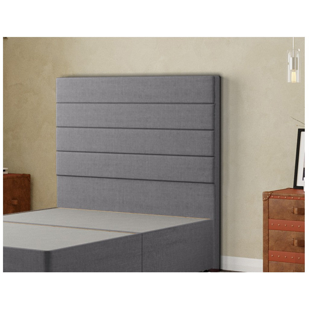 Eleganza George Super King Size Grey Linen Floor Standing Headboard Image 3