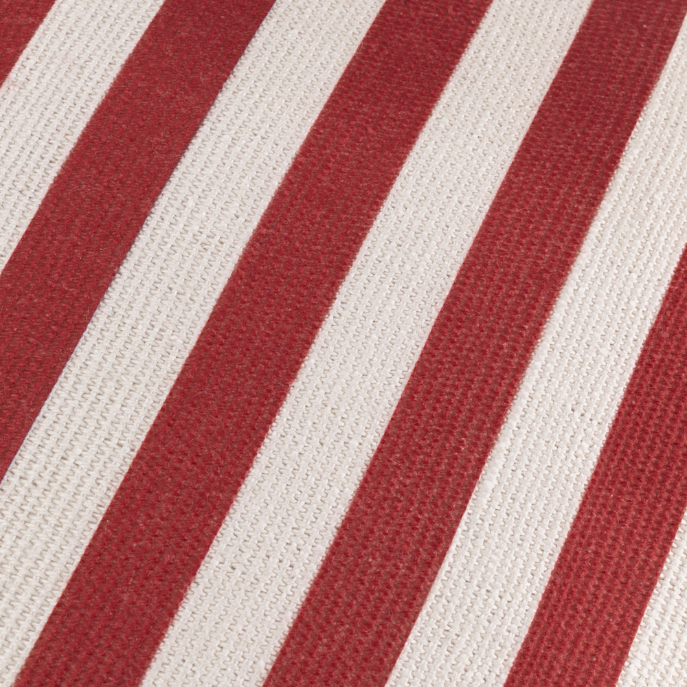 furn. Deck Stripe White and Red Woven Polyester Filled Outdoor Cushion 59 x 59cm Image 5