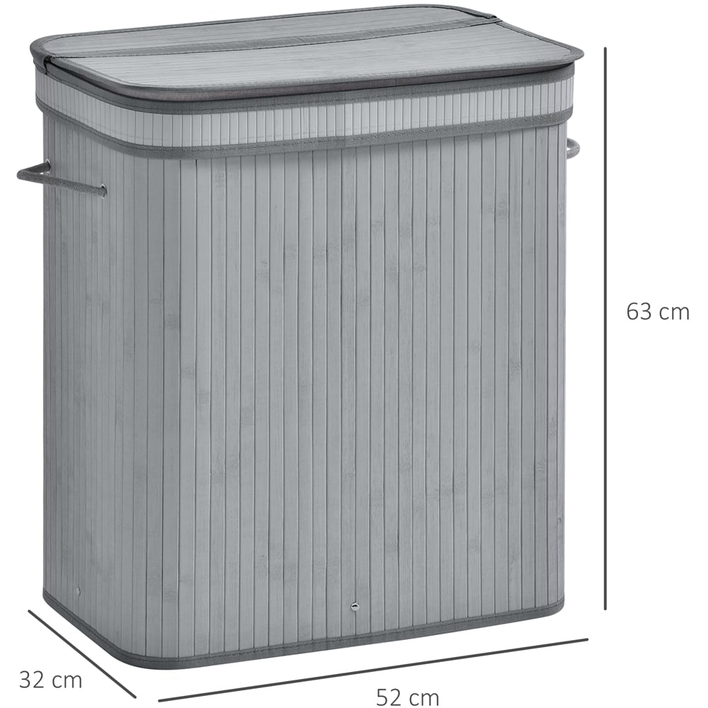 Portland Grey Wooden Laundry Hamper 100L Image 3