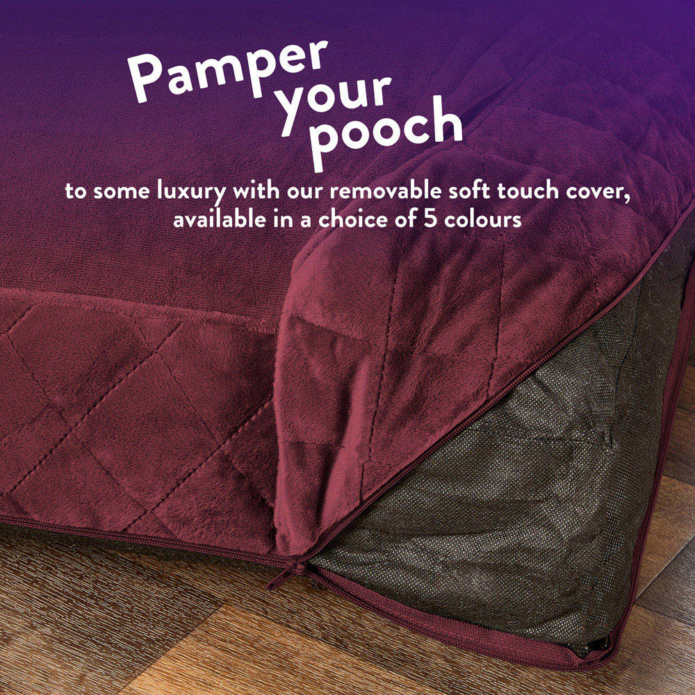 Slumberdown Medium Burgundy Padded Pet Bed Image 6