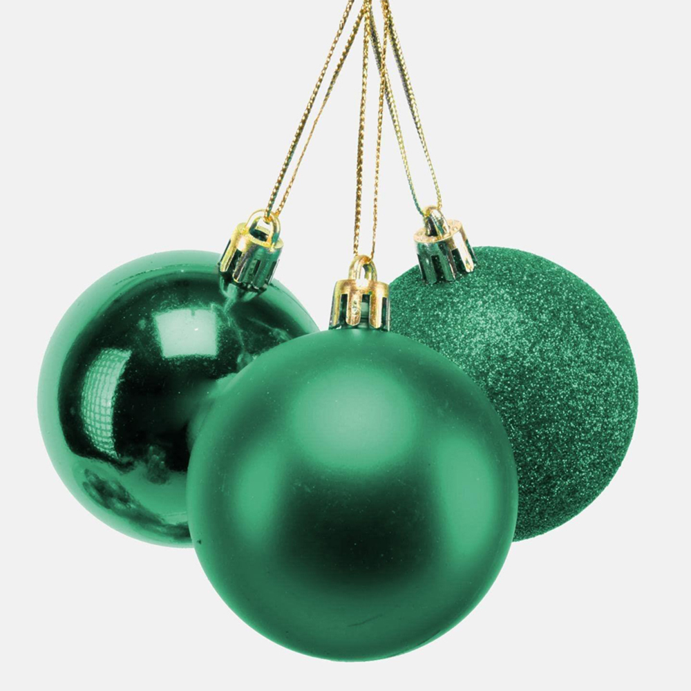 Shatchi Emerald Green Luxury Bauble 3 Pack Image 3