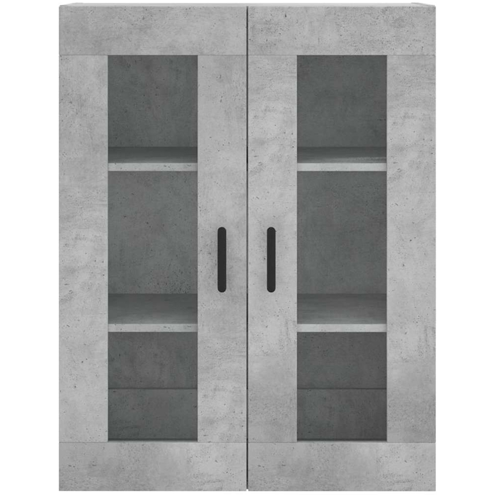 vidaXL 2 Glass Door Concrete Grey Wall Mounted Cabinet Image 4