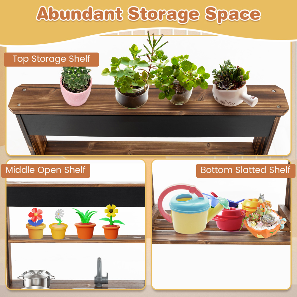 Costway Natural Mud Kitchen Playset Image 7