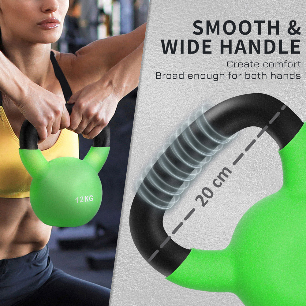 HOMCOM Green Soft Body Kettlebell with Non Slip Handle 12kg Image 8